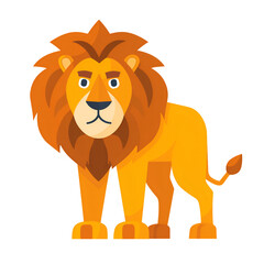 Lion flat cartoon illustration 