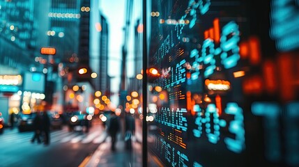 Financial stock market display on the street