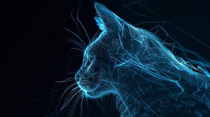 Holographic blue futuristic technology particle background