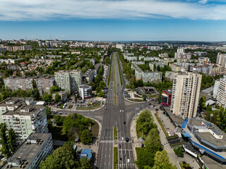 aerial view of the intersection of Decebal, Dacia, Traian streets, Botanica sector in the city of chisinau