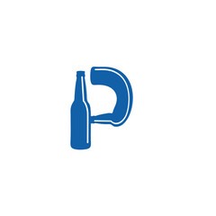 Letter P Bottle logo icon vector template