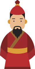 Chinese historical figure people flat illustration