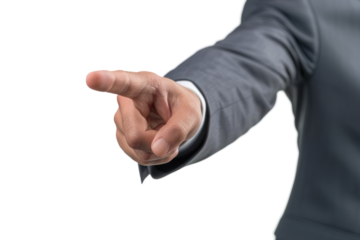 business man or it specialist pointing at something with finger