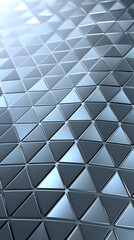 Obraz premium triangular nanotechnology grid on gray background simplified nanostructure visualization