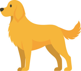 simplified flat art illustration image of Golden Retriever