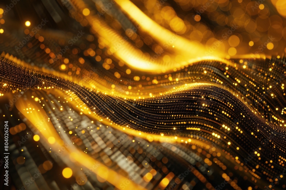 Poster a stunning abstract image of a golden wave. perfect for design projects