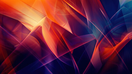 Colorful geometric abstract painting with red, blue and orange lines. Background design for poster, invitation, website, cover, presentation.