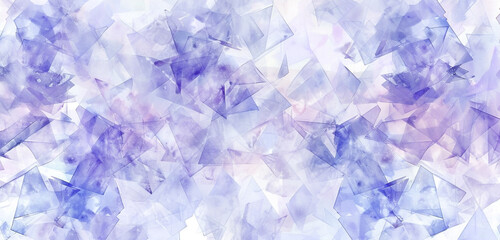 Tranquil blend of lavender and blue triangles in a watercolor seamless pattern.