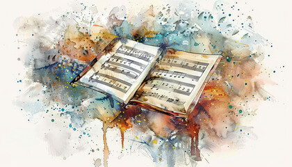 A book with music notes on it