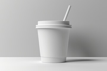 Summer drink mockup on neutral background. Generative AI