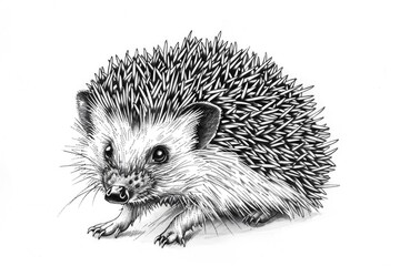 Obraz premium Detailed black and white drawing of a hedge, suitable for various design projects