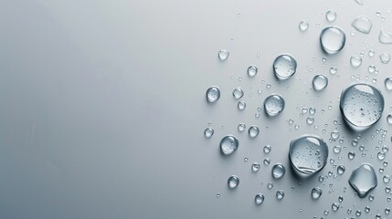 A water droplet is shown in a circle on a grey background
