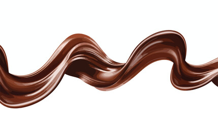 Chocolate curl on white background Vector style vector