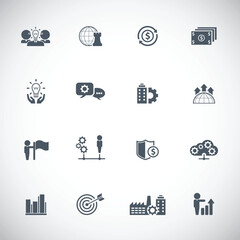 Universal business management and human resources icon set. Universal icons for web and mobile. Vector.