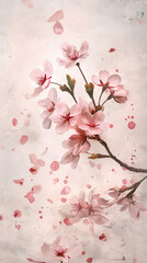Fleurs de cerisiers aquarelle