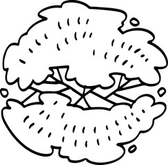 top view of tree hand drawing.