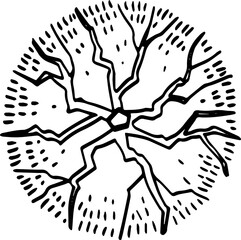 top view of tree hand drawing.