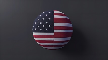 United States Flag Round Icon. American Flag 8K