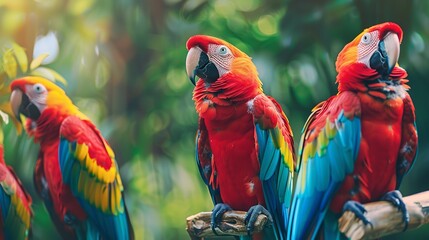 Watercolor Parrots Seamless Pattern 8K Realistic