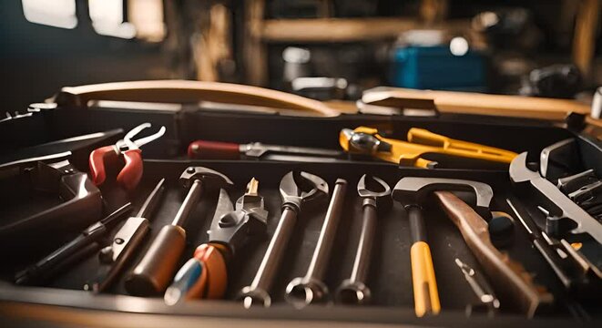 Tools in a toolbox.	
