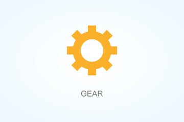 Gear  Vector, Icon Or Logo Sign Symbol Illustration 