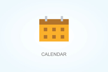 Calendar Vector, Icon Or Logo Sign Symbol Illustration