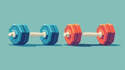New dumbbells on color background Vector style vector