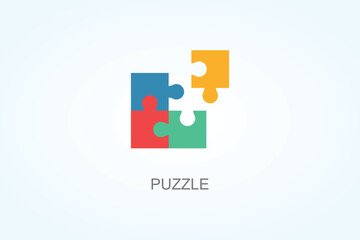 Puzzle Vector, Icon Or Logo Sign Symbol Illustration