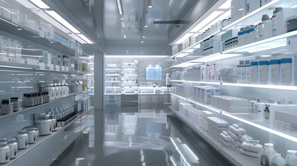 Secured Controlled Substances in a Pharmacy Area Highlighting Safety and Regulation