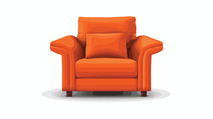 Orange armchair on white background Vector style vector