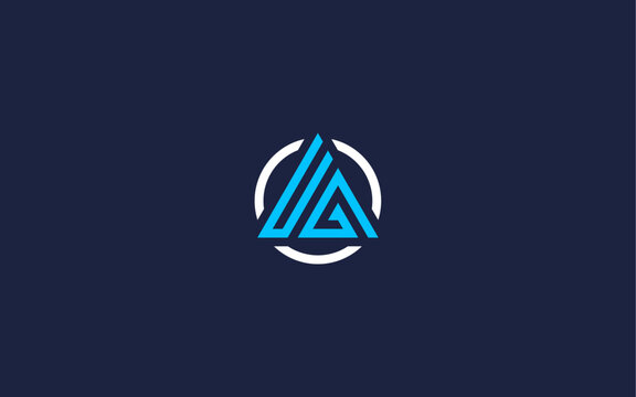 letter ug with triangle logo icon design vector design template inspiration