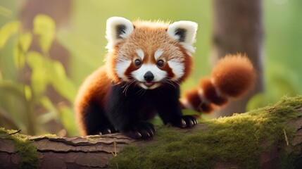 A cute little red panda