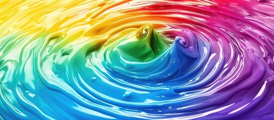 Сolorful liquid paint. Abstract background with multi-colored flowing acrylic paint