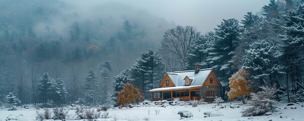 house in snow