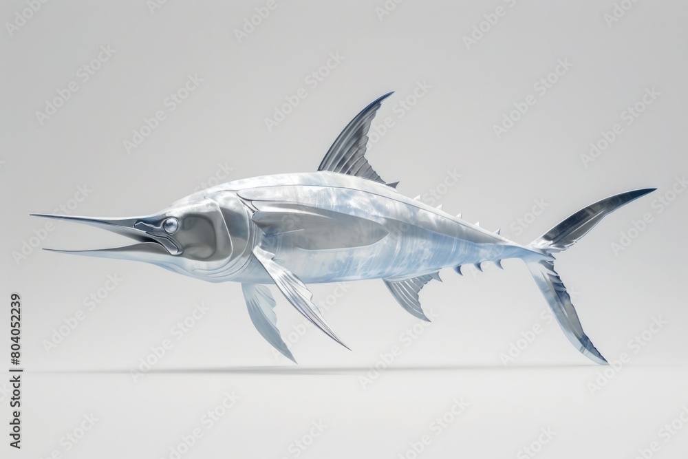 Poster a unique image of a fish flying in the air. suitable for various creative projects