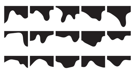 Template Dividers with Drops, Waves and Geometric Shapes. Abstract Design Elements for Top and Bottom on Website, App, Banners or Posters. Isolated Illustration on white background in eps 10.