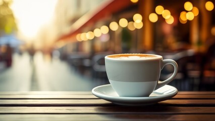 Obraz premium Savor the moment with a warm cup of coffee