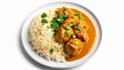  Delicious Indian cuisine  Tandoori chicken with rice and sauce