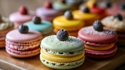 Deliciously colorful macarons ready to be savored