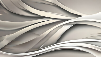 Beige abstract flowing curves cascade gracefully forming a dynamic surface, presenting a sense of smooth movement and subtle depth in a neutral color background creating a calm, elegant style.