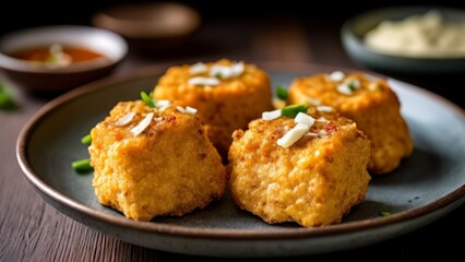 Fototapeta premium Deliciously goldenbrown appetizers ready to be savored