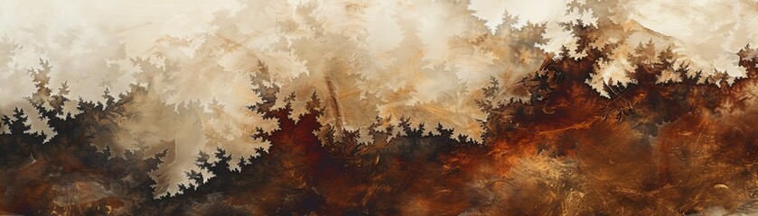 Dark abstract wallpaper with chestnut brown, burnt sienna, and cream hues. Negative space and rule of thirds create a contemplative atmosphere.