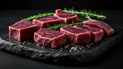 Obraz premium Deliciously prepared beef cubes ready to be savored