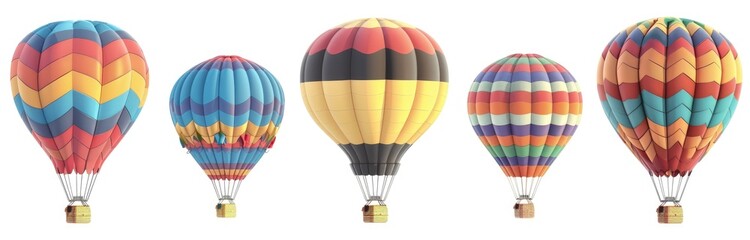 Naklejka premium set colorful flying balloon isolated on white background