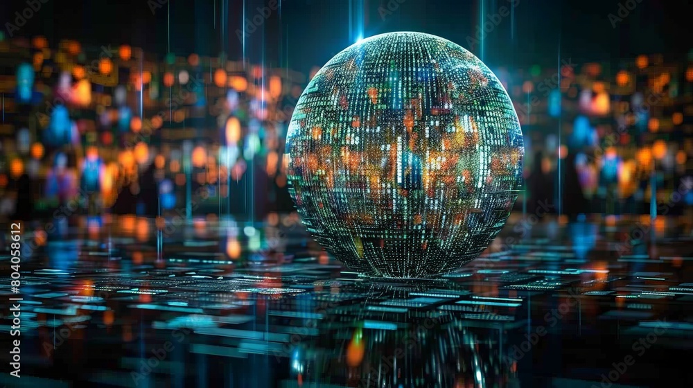 Poster image of a sphere composed of countless digital faces, each representing an active node in the vast 