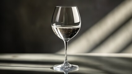  Elegance in a glass  A single champagne flute on a table