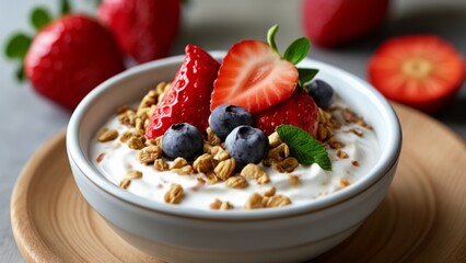  Delicious and nutritious breakfast bowl with fresh berries and granola