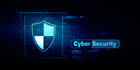 2d illustration abstract Cyber security
