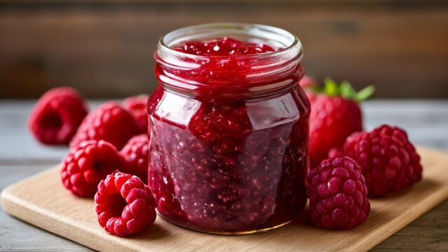  Homemade raspberry jam fresh and delicious