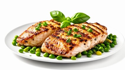  Delicious grilled fish with peas and basil ready to be savored